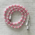 "Pink Pearl" 2 in 1 USB-C Cable Beaded Phone Charging Cord