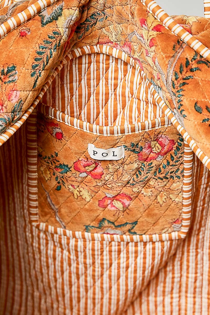 Botanical Velvet Quilted Tote Bag